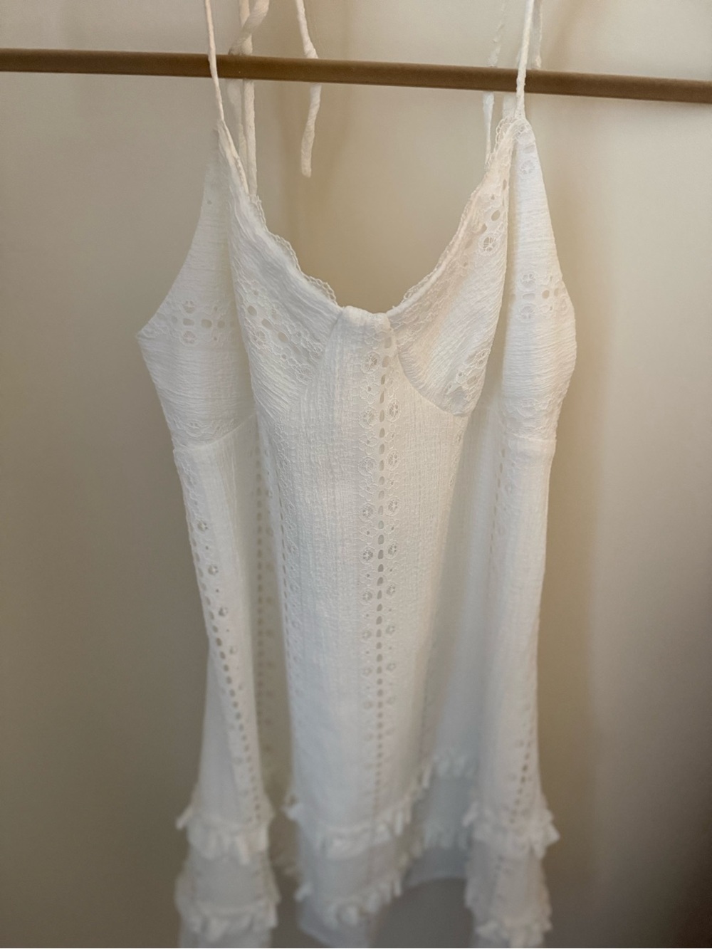 Morgan & Co. White Eyelet Ruffle Slip Dress